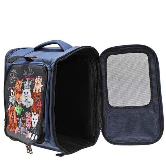 Nicole Lee USA Expandable Cat Dog Pet Carrier Backpack In Blue - Picture 9 of 12